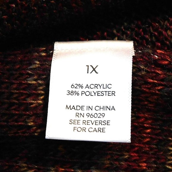 Westport Rust Multi Color Marled Open Front Cardigan - Picture 7 of 8